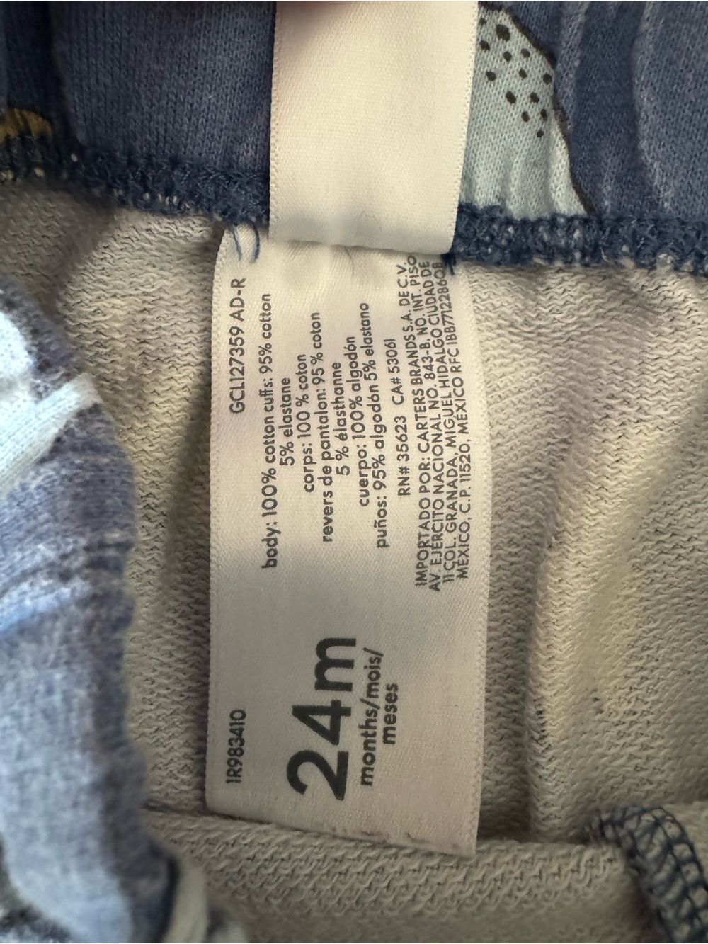 Carter’s Toddler Boys Jacket Pants Set Size 2T Dinosaur 100% Cotton Blue - Picture 8 of 10